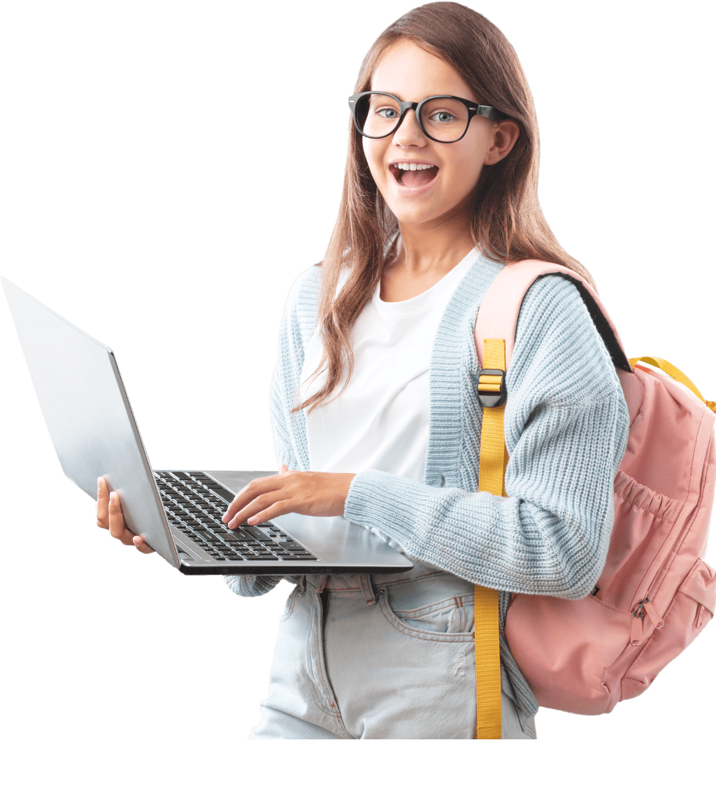Child Girl studying in front of Computer Education | Avatar Learning Center